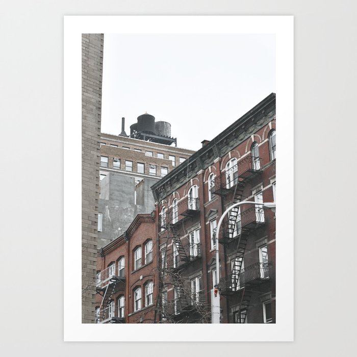 New York City corners, fire escapes, ladders fine art , nyc, America, photo Art Print