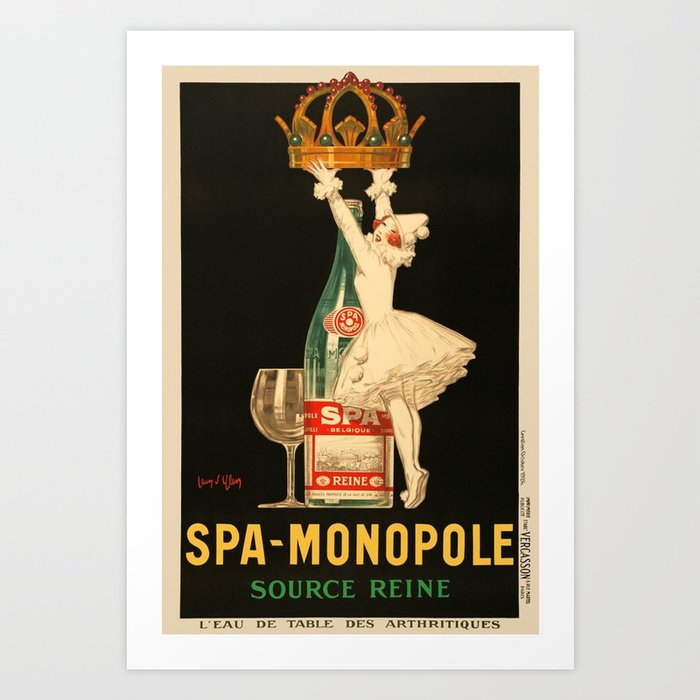Vintage Spa Monople Source Reine Beverage Advertising Poster Art Print