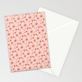 Cherry Floral Stationery Card