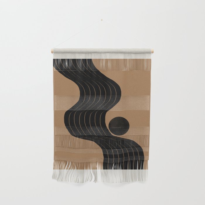 Modern Waves and Sun Wall Hanging