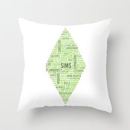 Sims Plumbob Typography Throw Pillow