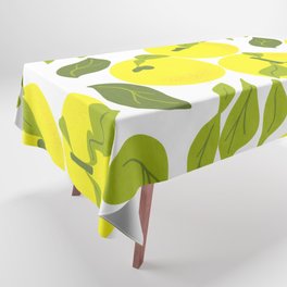 Lemon Yellow Yuzu Fruit Retro Modern Tablecloth
