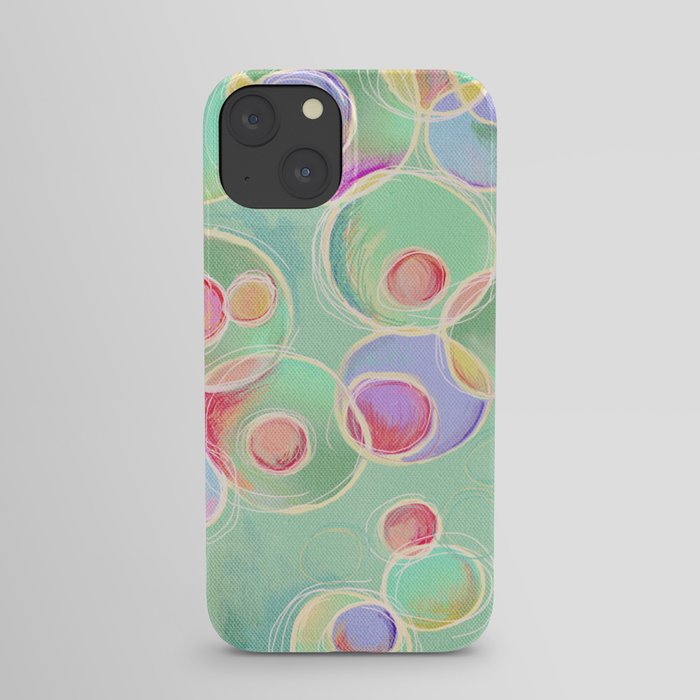 Iridescent Bubbles - Pastel Abstract Painting  iPhone Case
