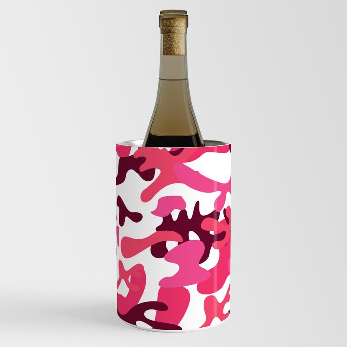 Pink Wavy Grunge Pattern Wine Chiller
