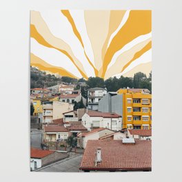 Rooftop Hills in Montserrat, Spain Poster