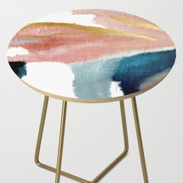 Exhale: a pretty, minimal, acrylic piece in pinks, blues, and gold Side Table