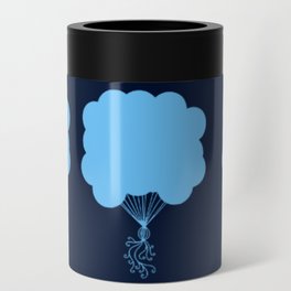 Pastel Blue Party Balloons Silhouette Can Cooler
