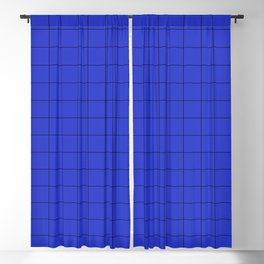 Blue Grid Pattern Blackout Curtain