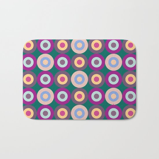 Seamless Colorful Circle Pattern Bath Mat