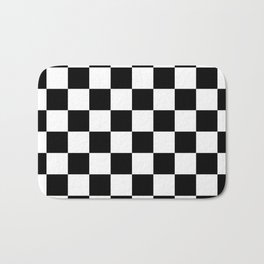 Checkered Pattern: Black & White Bath Mat