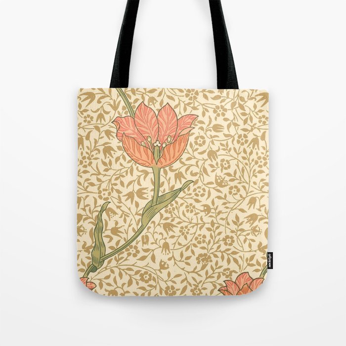 William Morris Garden Tulip Autumnal Peach Tote Bag