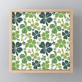 Green Lucky Clover Framed Mini Art Print