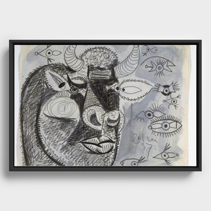 Pablo Picasso Bull Painting 1937 Artwork for Prints Posters Tshirts Bags  Men Women Youth Framed Canvas by ARTORAMA SHOP