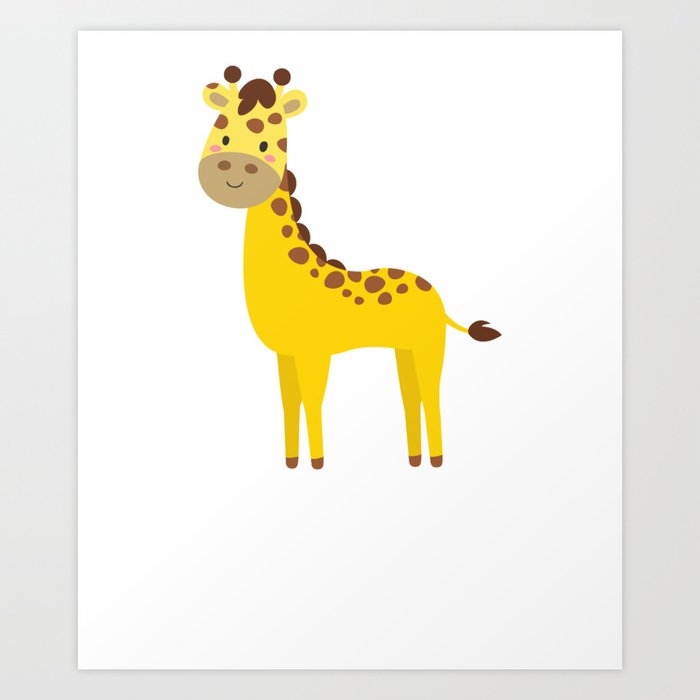 Cute Animal Cartoons Cute Giraffe Cartoon Art Print by McCaff Designs |  Society6