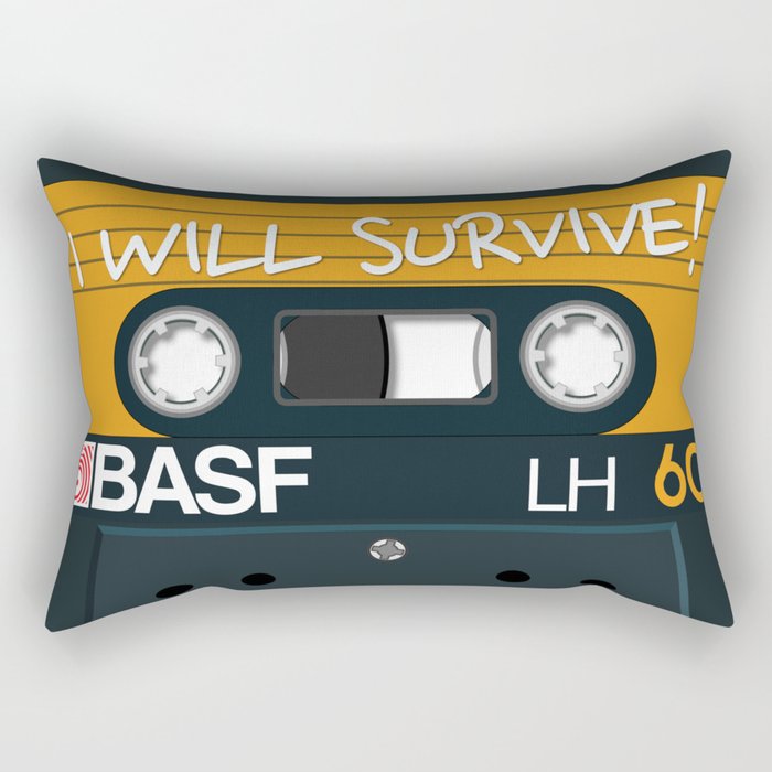 Vintage Audio Tape - BASF - I Will Survive! Rectangular Pillow