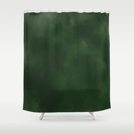 Dark Green Watercolor Shower Curtain
