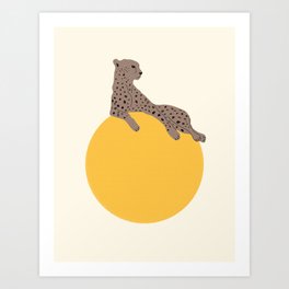 Leopard and sun Art Print