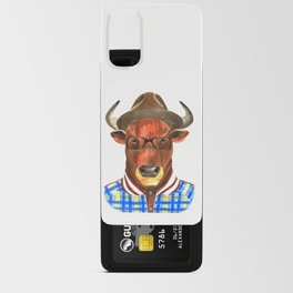 Bull with glasses and a hat  Android Card Case