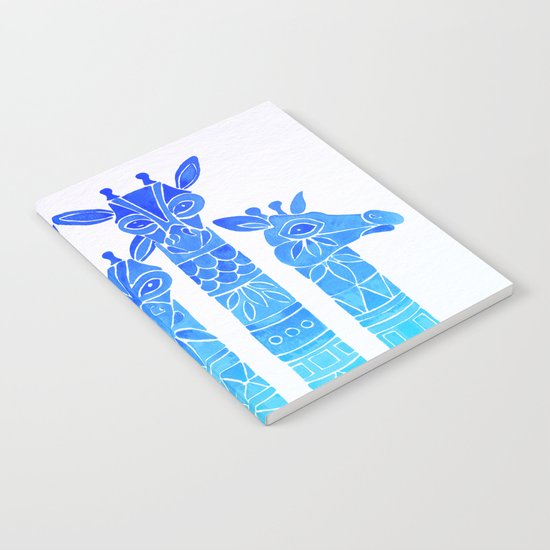 Giraffes – Blue Ombré Notebook