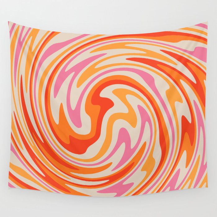 70s Retro Swirl Color Abstract Wall Tapestry by trajeado14 Society6
