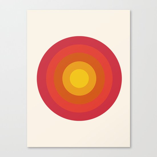 Right On - retro throwback 70s 1970s bullseye beach 70's vibes minimal art by Seventy Eight Canvas Print