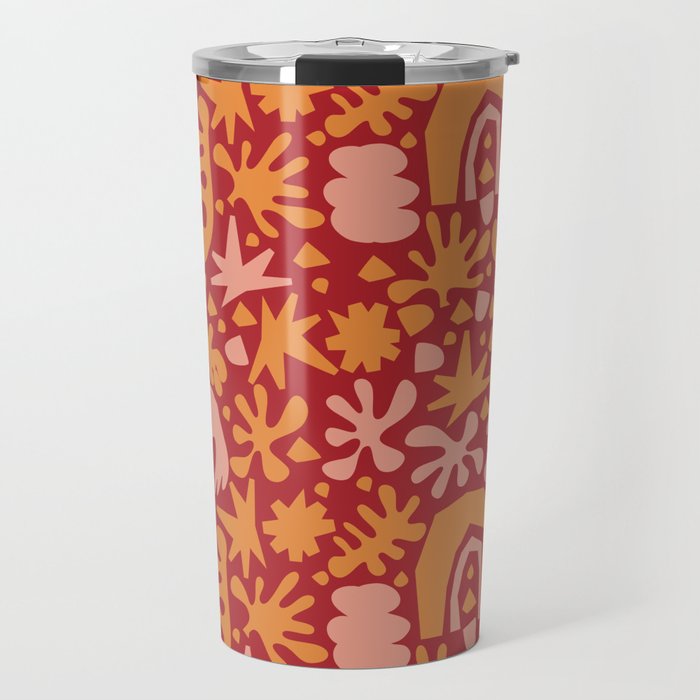 Abstract seamless pattern shape henry matisse with algae and leaves Travel Mug