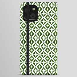 Green Ornamental Arabic Pattern iPhone Wallet Case