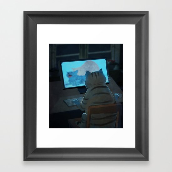 Midnight Surfer Framed Art Print