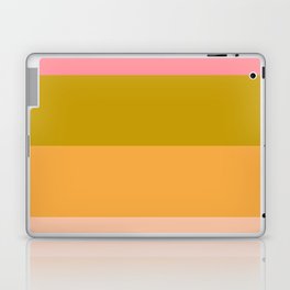 Four Stripes Retro Minimalist Horizontal Stripe Pattern Pink Avocado Lime Pastel Marigold Pale Blush Laptop Skin
