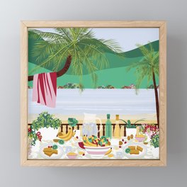 Tropical Beach Breakfast Framed Mini Art Print