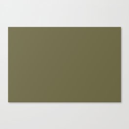 Dark Green-Brown Solid Color Pantone Olive Branch 18-0527 TCX Shades of Green Hues Canvas Print