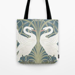 Walter Crane Swans Rush and Iris Vintage Swan Design Tote Bag