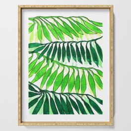 Green Branches - Watercolor Serving Tray