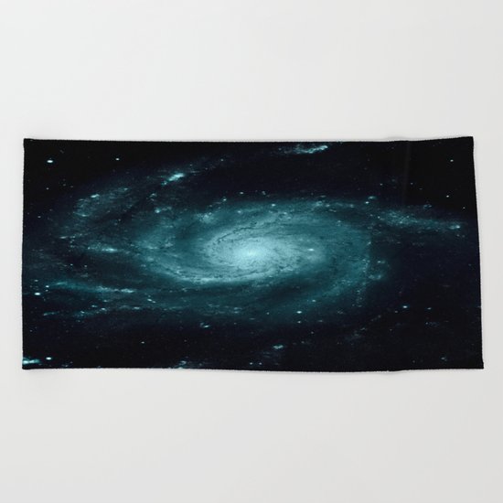 Spiral gALAxy Teal Beach Towel