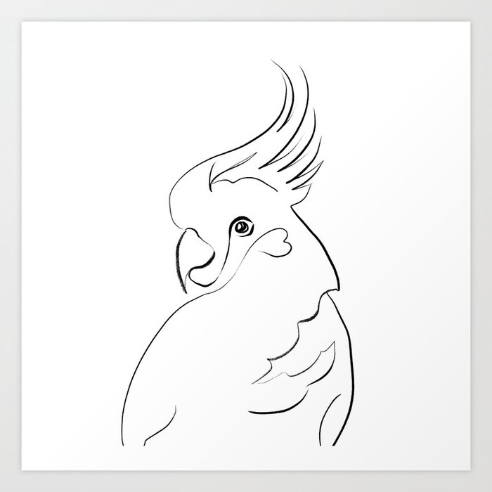Parrot One Line Drawing Art Print By Katrinpo Society6