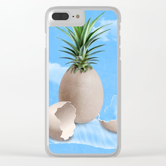 EGGS ON A FEATHER (surreal abstract) Clear iPhone Case