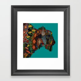 bison teal Framed Art Print