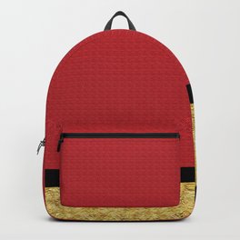 Red and Gold Backpack | Abstract, Cartoon, Pattern, Pop Art, Goldenborder, Gold, Minimalist, Redandgold, Abstractdesign, Black And White 