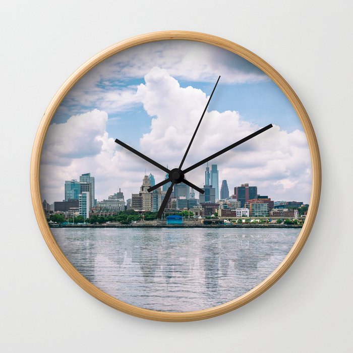 1513 - Philadelphia Cityscape from New Jersey Wall Clock