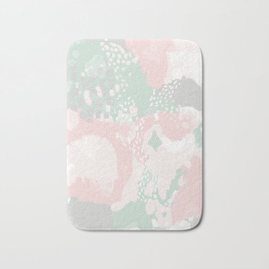 Alexei - abstract minimal modern painting splash dots stripes painterly art Bath Mat