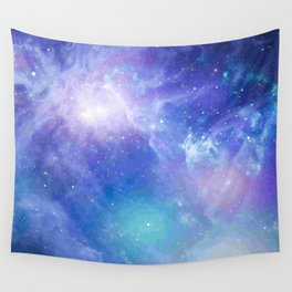 Blue dust space Galaxy Wall Tapestry