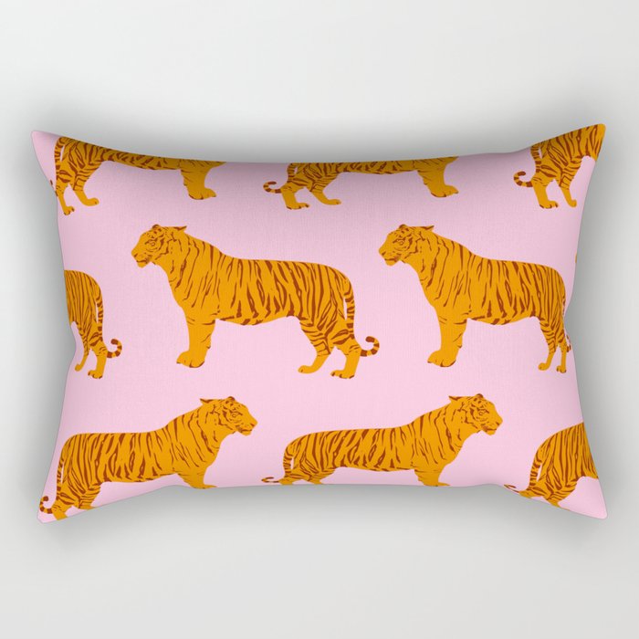 Tigers Neck Gator Pink Rectangular Pillow by McCaff Designs Society6