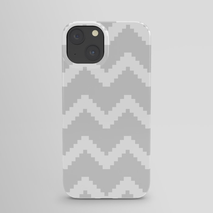 Zigzag geometric pattern - gray and white. iPhone Case