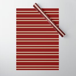 [ Thumbnail: Maroon, Light Grey & Dark Khaki Colored Lined/Striped Pattern Wrapping Paper ]