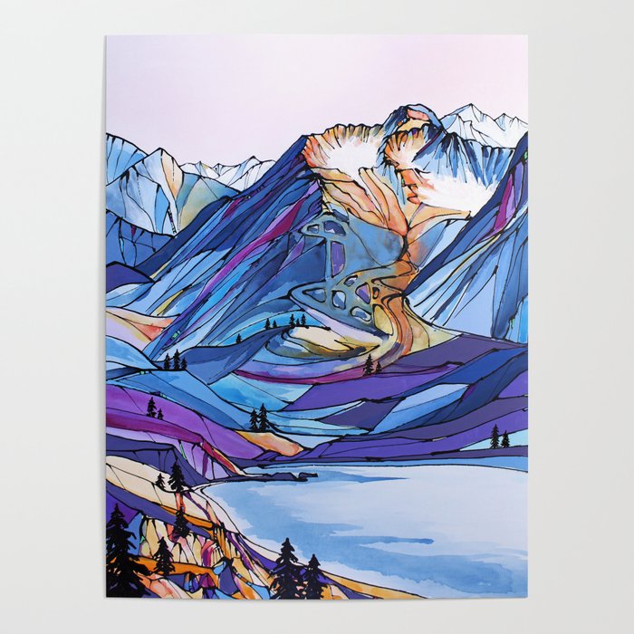 Alyeska Allure Colorful Mountains Poster