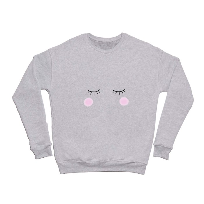 Cute Eyelash With Pink Cheeks Crewneck Sweatshirt