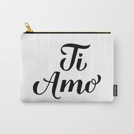 Ti Amo calligraphy hand lettering. I Love You in Italian Carry-All Pouch | Italian, Graphicdesign, Valentineday, Valentinetypography, Valentinesday, Handwritten, Lettering, Valentinequote, Love, Valentinegift 
