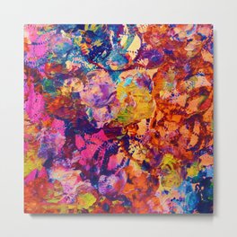 EVERYBODY'S COASTER- Bold Abstract Acrylic Painting Wine Glass Coaster Wow Autumn Home Decor Gift  Metal Print