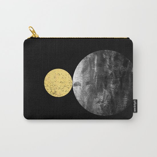 Orson - minimal black and gold modern marble abstract painting dark skywatching galaxy planets space Carry-All Pouch
