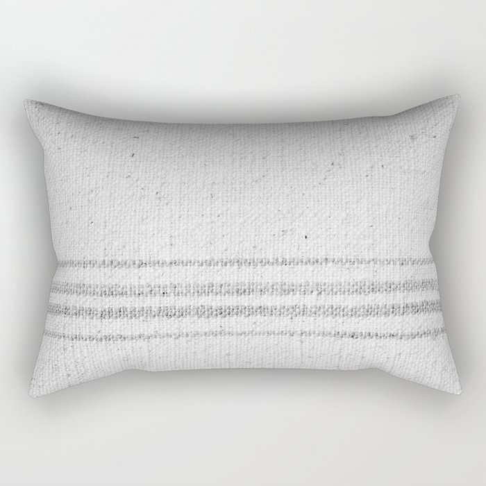 Vintage Farmhouse Grain Sack Rectangular Pillow By